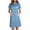 Light Blue, variant on Women's Scrub Dress Notched V Neck Button Front Short Sleeve Housekeeping Uniform Utility Quick Dry Durable Clinic Workwear with 3 Pockets for Dental Nursing & Spa