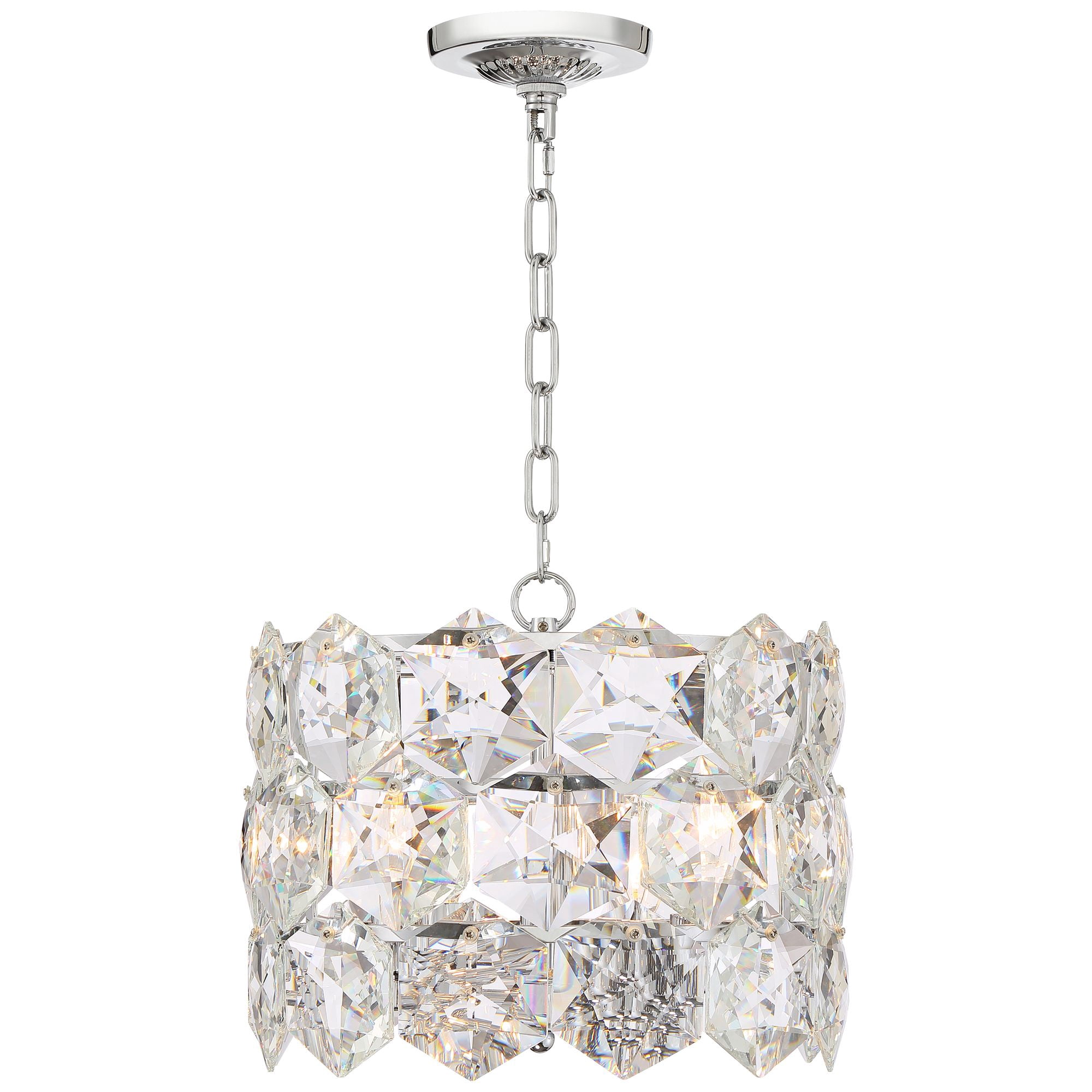 Vienna Full Spectrum Chrome Crystal Pendant Chandelier 13 1/2" Wide Modern 5-Light Fixture for Dining Room House Kitchen Entryway