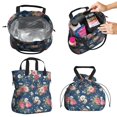 thumbnail image 2 of Pioneer Flower Floral Print Pattern Drawstring Lunch Bag Women - Drawstring Lunch Bag Insulated for Work Office - Stain-Resistant Large Lunchbags for Women with Multi-Pockets, 2 of 6