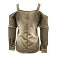 thumbnail image 5 of Umfun Women's Cold The Shoulder Top Long Sleeve Buckle Strap Blouse - Casual Loose Fit Tunic Shirt for Daily Wear, 5 of 8
