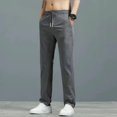 thumbnail image 1 of Pantalones negros con forro polar para hombre, otoño e invierno, estilo coreano, tallas grandes, ajustados, rectos, casuales, 1 of 5