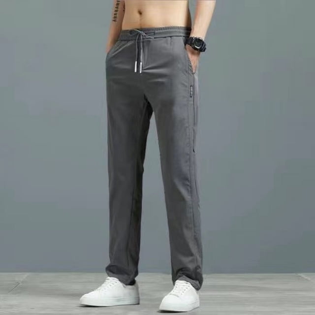 Pantalones negros con forro polar para hombre, otoño e invierno, estilo coreano, tallas grandes, ajustados, rectos, casuales