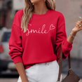 thumbnail image 4 of Oversize Sweatshirts for Women Butterfly Graphic Long Sleeve Crew Neck Casual Preppy Clothes Red XL, 4 of 8