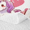 thumbnail image 5 of Metsweet Cute Unicorn Quilt King, Love Heart Print King Coverlet Set, Pink White, 5 of 7