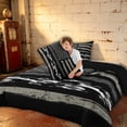 thumbnail image 4 of Manfei RetroCamo American Flag Queen Comforter Set,Fourth of July Comforter Sets Queen, Black Gray White, Black Reversible 3pcs, 1 Comforter and 2 Pillowcases, 4 of 6