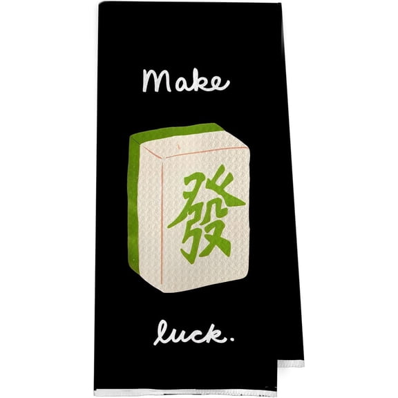 Set of 2 Mahjong Gifts Kitchen Towels 16x24 Inch, Mahjong Gifts for Women Hand Towels for Bathroom Decor, Make Luck Mah Jong Dish Towel Drying Cloth for Kitchen, Green