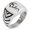 Silver, variant on Stainless Steel Shadow Dragon Chevron Pattern Biker Style Polished Ring