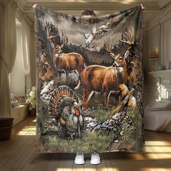 Animal Print Soft Blanket,  Multi-purpose Throw Blanket, Air-conditioned Room Blanket, Warm Nap Blanket for Home Office Travel Camping  Christmas gift Dream Weave Home