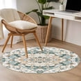thumbnail image 5 of Boho Aztec Large Area Rugs for Bedroom Living Room, Soft Non Slip Carpet Bedside Rug, Tribal Southwest Ethnic Abstract Pattern Round Floor Cover Kitchen Accent Rug 4' for Dining Room/Office, 5 of 9