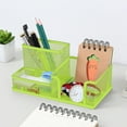 thumbnail image 4 of Metal Mesh Desk Organizer with 3 Compartments for Pens, Office Supplies, and Cellphone, 4 of 7