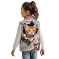 thumbnail image 2 of Uorisanigo Toddler Boys Girls Fleece Vest Full Zip Sleeveless Newspaper Cat Jacket Lightweight Kids Stand Up Collar Jackets Vests with Pockets Fall Winter Outfits Clothes Size 2-12, 2 of 7