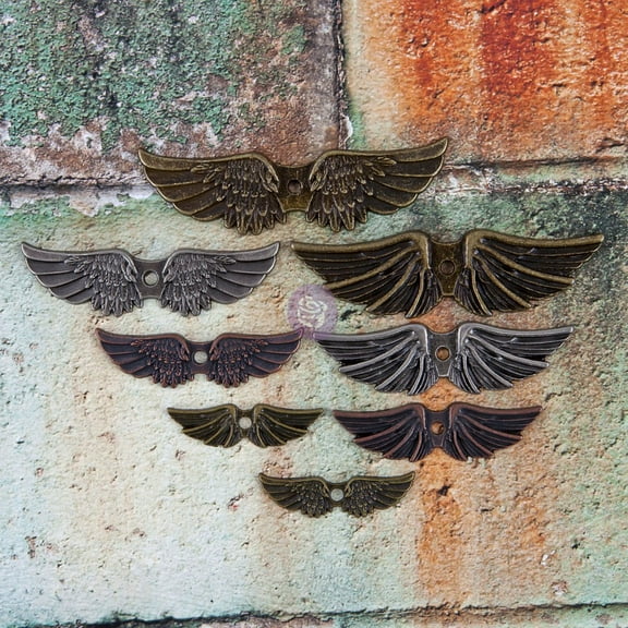 Prima Marketing Mechanicals Metal Embellishments-Winged 8/Pkg