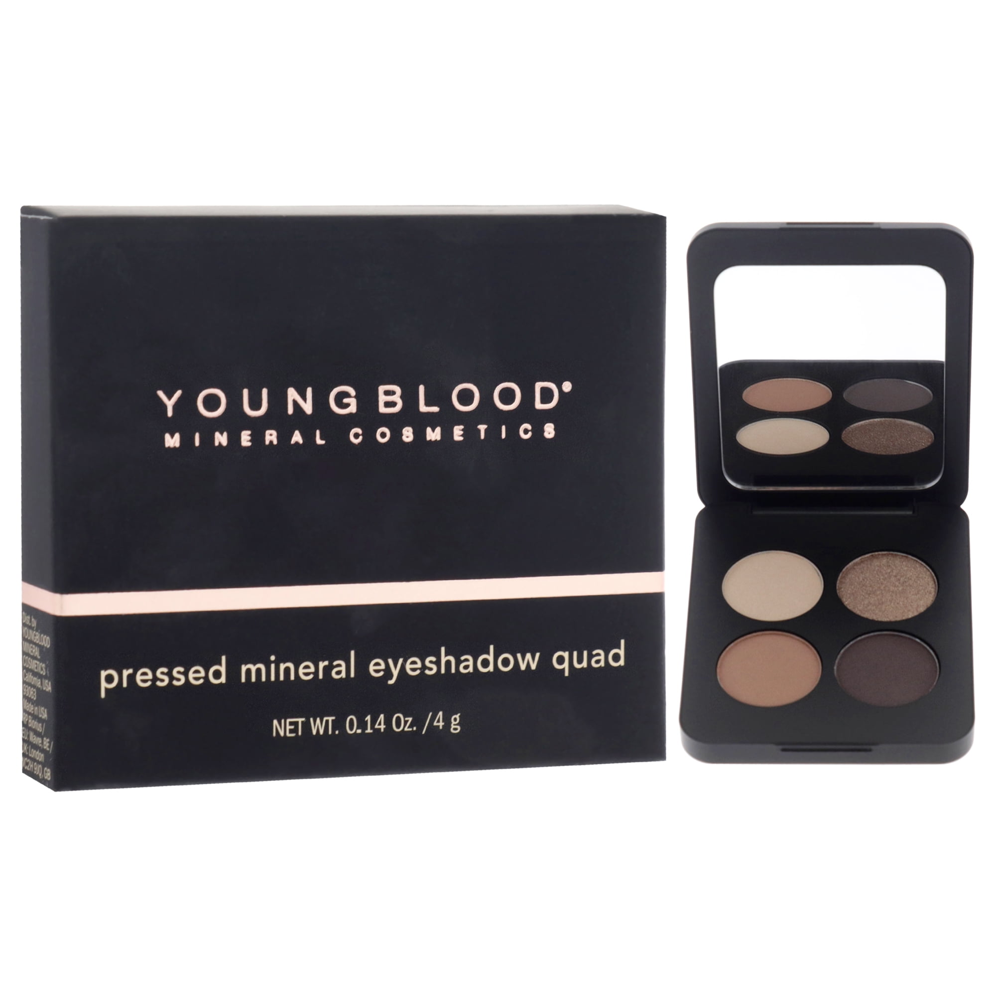 Youngblood Pressed Mineral Eyeshadow Quad - Taupe Smoke , 0.14 oz Eye Shadow