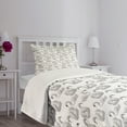 thumbnail image 3 of Ambesonne Swan Quilted Bedspread Set 2 Pcs, Sketch Art Waterfowls, Twin Size, Black White, 3 of 5
