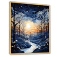 thumbnail image 2 of Designart "Blue Monochrome Forest Winter wall art" Landscape & Nature Floater Framed Canvas Art Print, 2 of 7