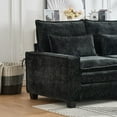 thumbnail image 4 of 99'' Cloud Couch Black Sectional Deep Seat L-Shaped Chenille Sofa with 4 Seats and Movable Ottoman, comfy sectional couches for living room, 4 of 12