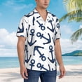 thumbnail image 5 of Bixox Men's Hawaiian Shirts Men's Navy Blue Anchor Print Short-Sleeve Shirt-XX-Large, 5 of 8