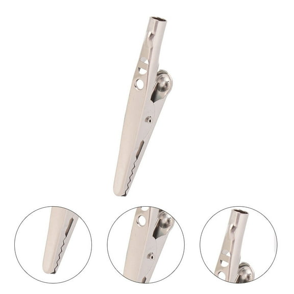 UNOMOR Sturdy Stainless Steel Alligator Clips for Home Use 24 Pack Silver 51mm