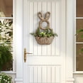 thumbnail image 5 of Kugisaki Wooden Easter Bunny Basket Flower Basket Decoration for Fireplace Mantel Table Burlap Easter Party Holiday Decor Ambient Layout, 5 of 7