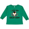 thumbnail image 3 of Inktastic I Love My Great Aunt with Cute Penguin and Hearts Girls Long Sleeve Toddler T-Shirt, 3 of 5