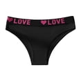 thumbnail image 2 of Lunuaoe Women's "LOVE" Waistband Cotton Briefs, Sporty Triangle Panties, Breathable Mid-Low Waist Underwear, 2 of 7