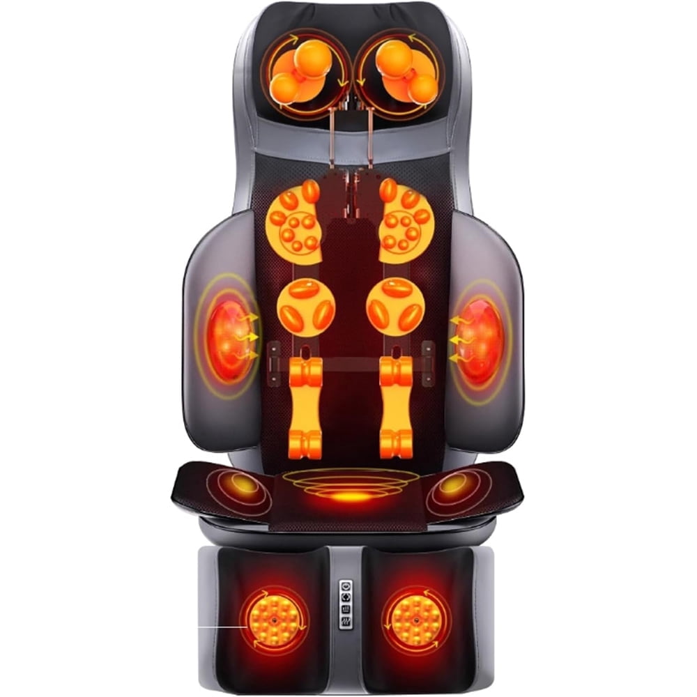 Shiatsu Neck & Back Massager with Heat, 3D Kneading Full Body Massage Mat, Foldable Massager for Home Office Gym