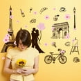 thumbnail image 4 of Eiffel Tower Wall Sticker Romantic Paris Love and Bike Wall Sticker Removable Vinyl Home Decor Wall Art DIY Art PVC Wall Decal for Living Room Bedroom, 4 of 9