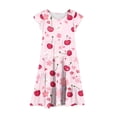 thumbnail image 5 of ATOGUTA Girls Summer Dresses Ruffle Sleeve Tiered Swings A-Line Cute Midi Casual Sundress Size 4T-13. Multicolor, 5 of 5