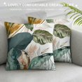 thumbnail image 3 of Fenyluxe  Green and Pink Leaves Throw Pillow Covers Tropical Palm Leaf Decorative Pillows Case Soft Cushion Covers for Outdoor Couch Sofa Patio Decor 20x20in, 3 of 5