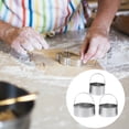 thumbnail image 3 of 3Pcs Classic Stainless Steel Round Biscuit Cutter Circle Cookie Cutters Pastry Dough Cutter with Handle (Plain Edge), 3 of 8