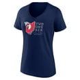 thumbnail image 2 of Women's  Navy Cleveland Guardians Two One Six V-Neck T-Shirt, 2 of 3