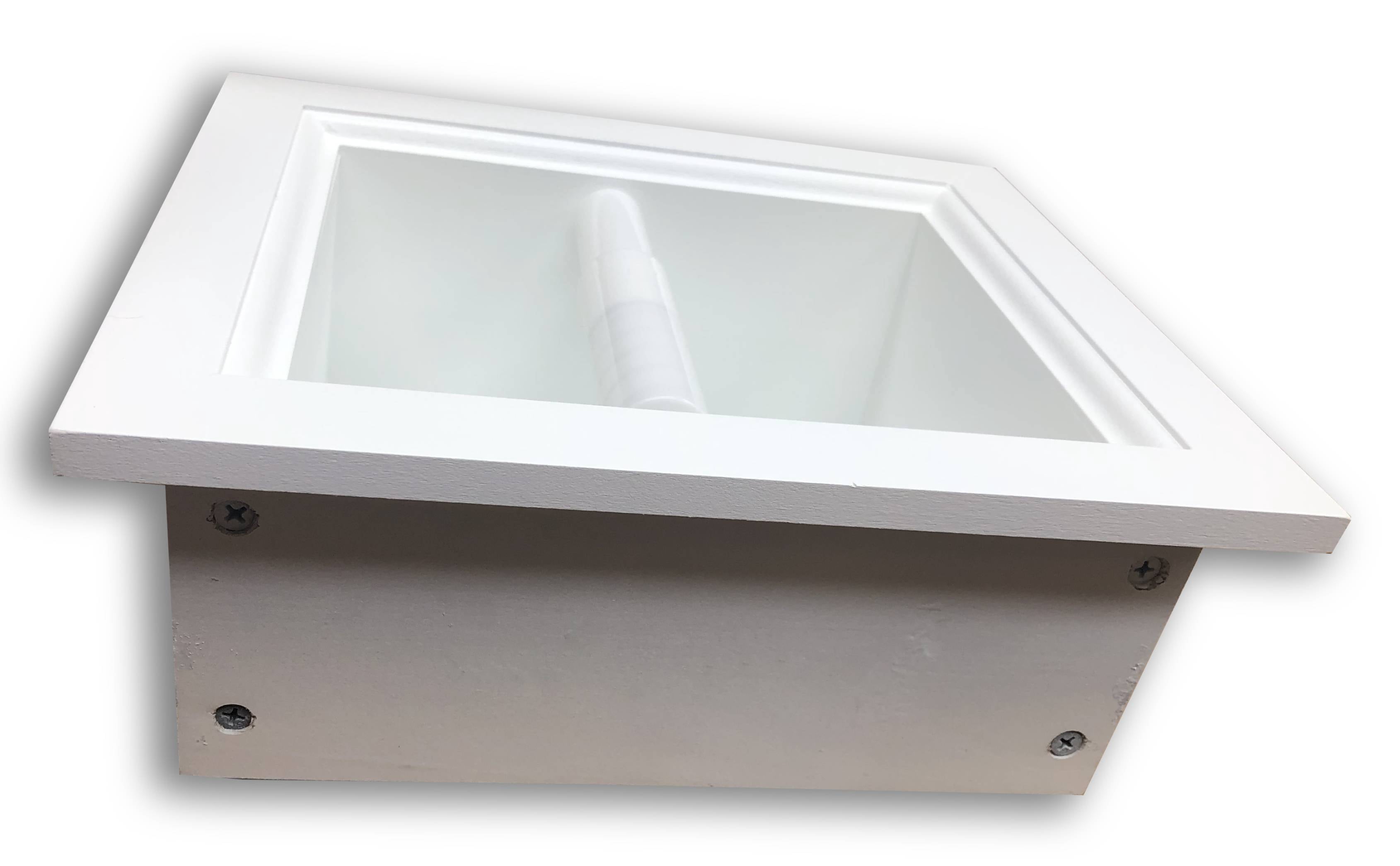 Typhon Recessed Solid Wood Toilet Paper Holder 7 x 8.5, White Enamel