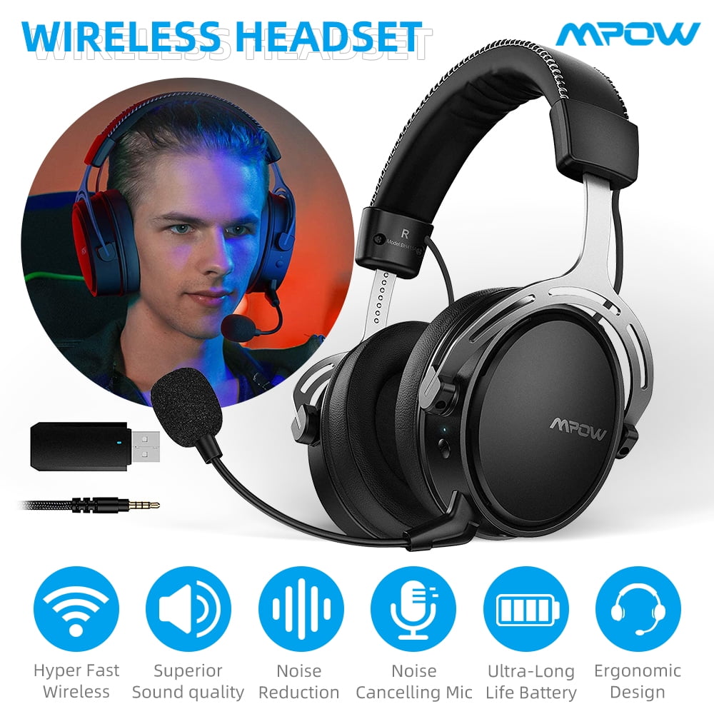Perseus Fractie Opstand MPOW Wireless Gaming Headset 2.4GHz,for PS5/PS4/PC Wired Mode,for Xbox one  Computer Headphone Noise Cancelling Mic-Silver - Walmart.com