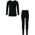 thumbnail image 4 of Raenseen Toddlers Boys Girls Thermal Underwear Set Long Johns Fleece Lined Top Bottom Set Kids Base A Black S, 4 of 9
