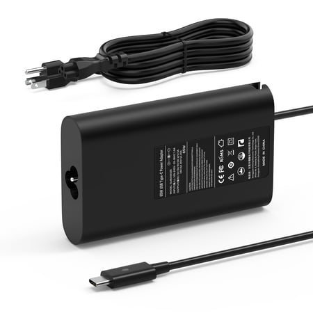 Dell Laptop Charger 65W USB C Laptop Charger AC Power Adapter With Type C Tip Include Power Cord For XPS 12, 9250 XPS 13 9350 9360 9365 9370 9380 Type-C Power Supply Cord
