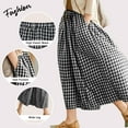 thumbnail image 3 of SWQZVT Womens Pants Wide Leg Gingham Cotton Pants for Women Casual Loose Blackwhite Checkered Palazzo Lounge Women's Pants L, 3 of 8