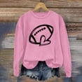 thumbnail image 2 of BODOAO Women's Football Game Day Sweatshirt Women's Rugby Printed Pullover Round Neck Casual Graphic Print Oversized Crewneck Sweatshirts Long Sleeve Pullover for Gameday Hoodies Pink Xxl, 2 of 4