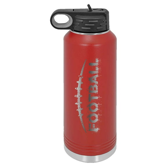 Mato & Hash 32oz Football Laser Engraved Workout Water Bottle