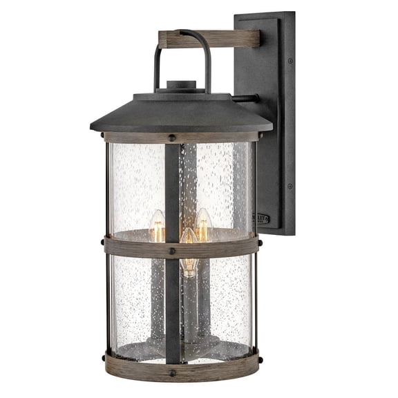 2688DZ Hinkley Lighting Lakehouse - 3 Light Outdoor Wall Mount In Coastal Style-24 Inches Tall and 12 Inches Wide-Aged Zinc Finish