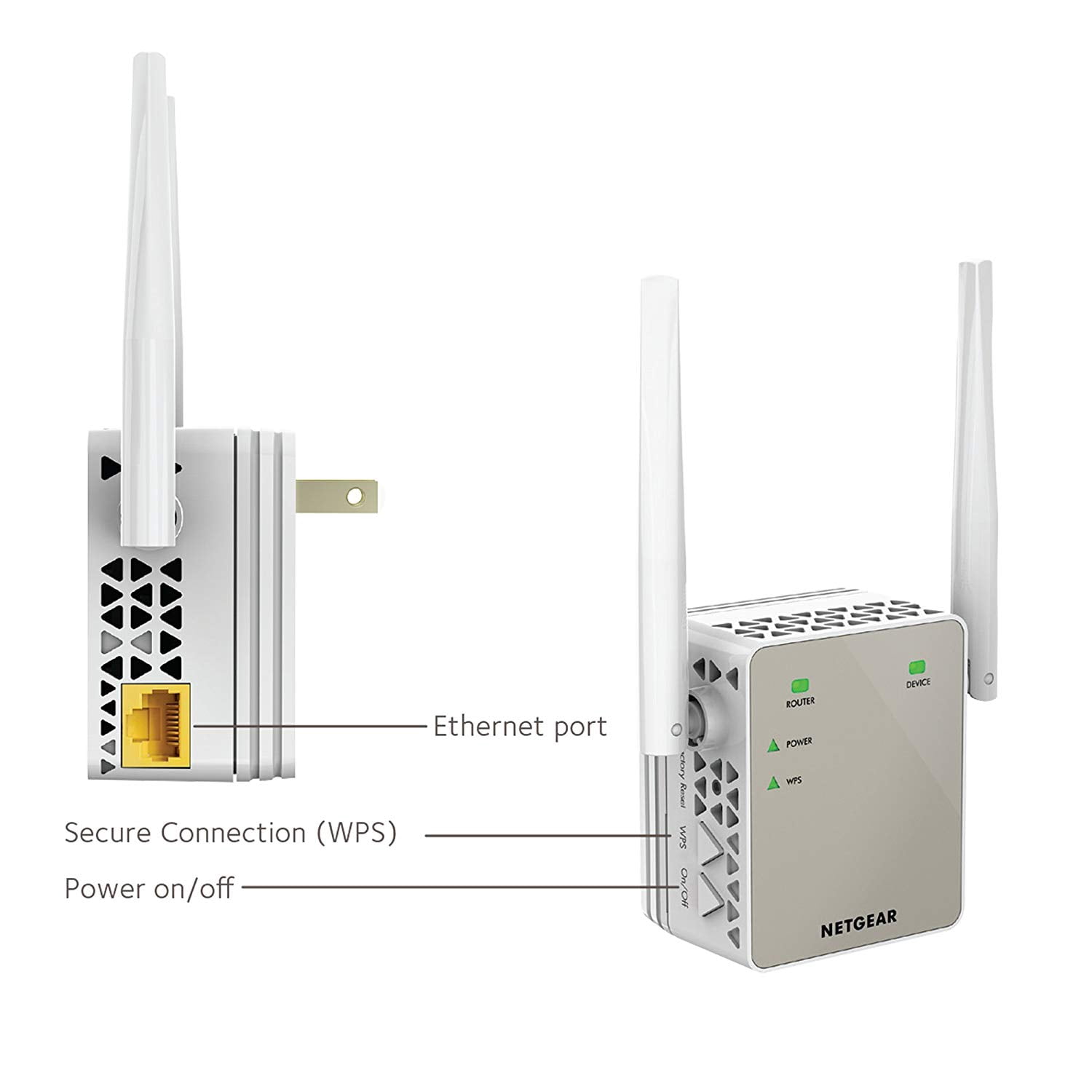 NETGEAR AC750 WiFi Range Extender, Wall-Plug (EX3700)