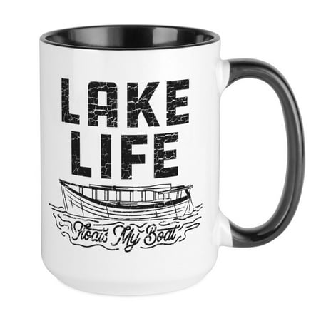 

CafePress - Lake Life Floats My Boat - 15 oz Ceramic Large Mug
