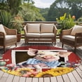 thumbnail image 4 of Pig Sunflowers Round Area Rug 8Ft Washable Large Circle Rugs for Living Room Dorm, Eucalyptus Leaves Floral Bees Red Barn Non-Slip Carpet Floor Mats Indoor Outdoor Carpet Runner Aesthetic Home Decor, 4 of 8
