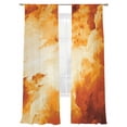 thumbnail image 7 of Burnt Orange Ombre Clouds Sheer Curtains 108 Inch Length 2 Panels Set, Modern Abstract Gradient Cloud Voile Window Treatment Semi Sheer Long Curtains Drapes for Bedroom/Living Room/Kitchen 52"x108"x2, 7 of 7