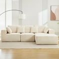 thumbnail image 3 of OUTGOODS 108" L-Shape Cloud Sectional, Modular Corduroy Sofa, Right-Facing, Beige, 3 of 8