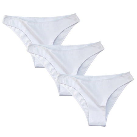 ATOYSOY Women s Plus Size Hip Lifting Cotton Panties  3 Pack Stretchy Low Waist Underpants Solid Panty High Cut Comfy Clearance Multipack Shapewear Control Briefs Seamless White XL