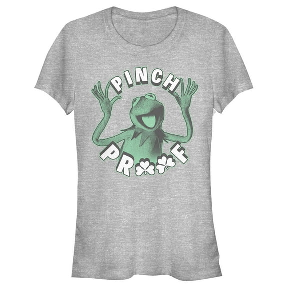 Junior's The Muppets St. Patrick's Day Kermit Pinch Proof Graphic Tee Athletic Heather 2X Large