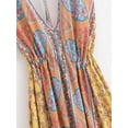 thumbnail image 3 of Women Wild Floral Print Backless Sexy Beach Bohemian Maxi Dress Lady High-Low Tassel Strapless Vacation Boho Dress, 3 of 6