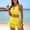 *Yellow, variant on ClodeEU Women's Sheer Mesh Halter Neck Bikini Set with Bow Tie and Skirt Shorts ,Fashion Two Piece Swimsuit Hot Pink,Womens Plus XXL