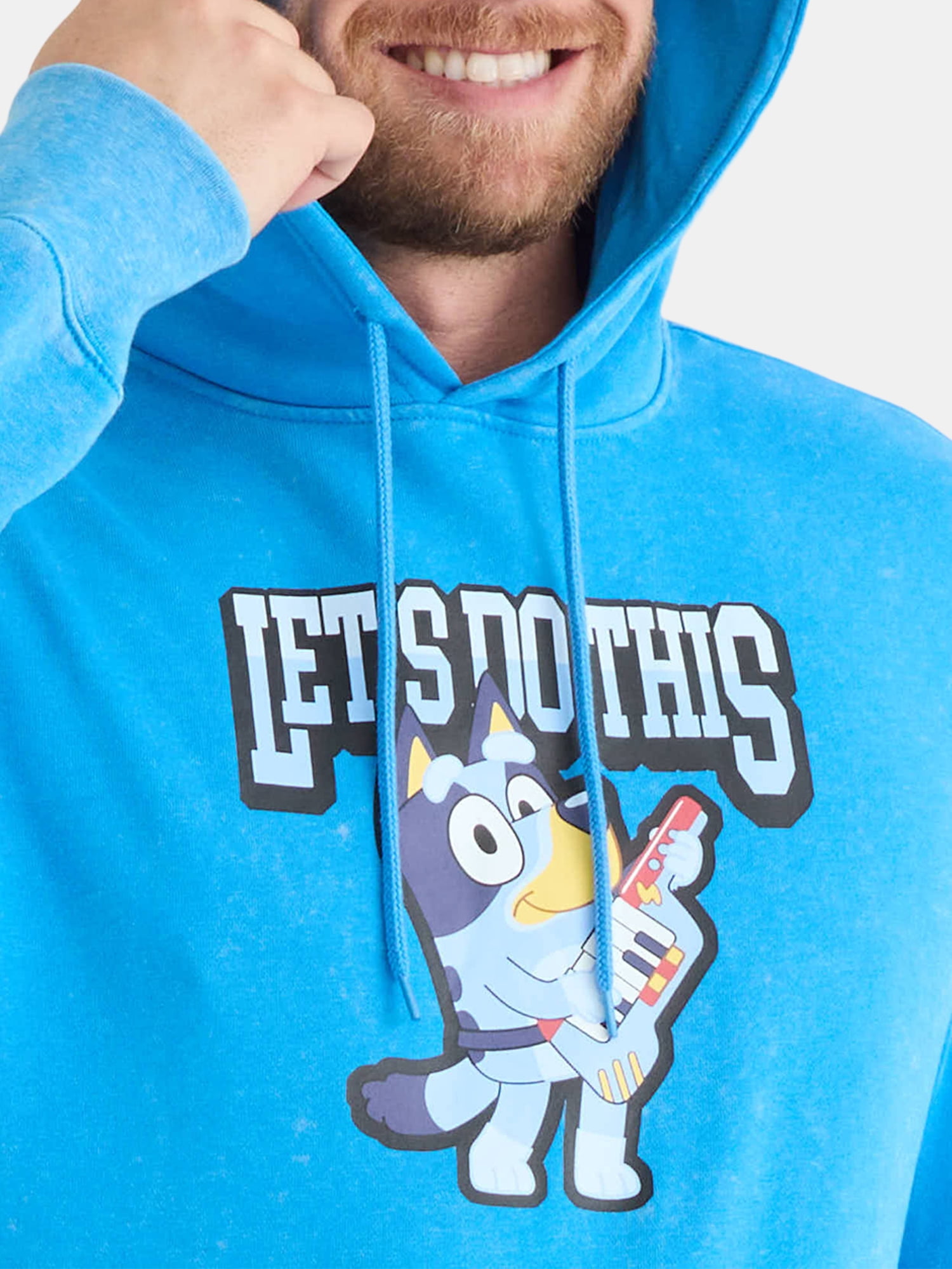 Bluey Men's and Big Men's Front Back Graphic Hoodie, Sizes XS-3XL