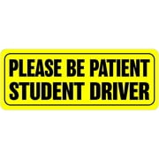 Zone Tech Effective Bumper Decal Please Be Patient Student Driver Car Magnet Black Block Lettering on Neon Yellow Background